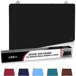 Abra Stove Top Cover for Electric Stove Washer and Dryer | Thick Natural Rubber | Glass Top Protector | Prevents Scratching | Extra Counter Space 28.5x20.5 Black