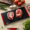 Blazin' Thaw Defrosting Tray | 16” x 6mm Extra Large Family Size Thawing Plate with Extra Thickness for More Defrost Power | Thick Grooves Non Drip Mat | Defroster Board for Frozen Foods and Meat |