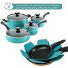BYKITCHEN Pot and Pan Protectors Set of 12 and 3 Different Sizes Larger & Thicker Felt Pan Protector Pads Cyan Pot Separators Protectors for Stacking and Protecting Your Cookware