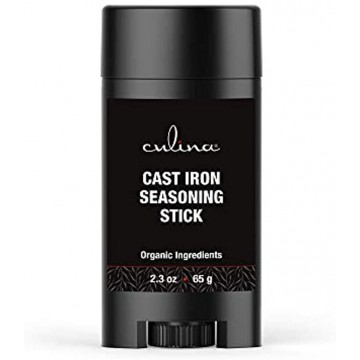 Culina Cast Iron Seasoning Stick | 100% Organic Ingredients | Best for Non-stick Cooking & Restoring | for Cast Iron Cookware Skillets Pans & Grills!…