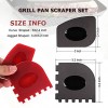 Grill Pan Scraper Cast Iron Pan Scrapers Hand Held Skillet Scrubber Scraper Cleaners Tools For Cast Iron Pans,Frying Pan,Skillet,Grill,Wok,Dutch Ovens,Waffle Iron Pans,Cookware Accessories