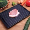 HelferX Defrosting Tray | Thawing Plate for fast defrosting of frozen foods | Premium Quality Defrost Tray | With bonus Drip tray and silicone sponge | Extra Thick 3mm Non-stick