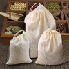 kingleder 12Pack Reusable Drawstring Cotton Soup Bags Straining Herbs Cheesecloth Bags Coffee Tea Brew Bags Soup Gravy Broth Stew Bags Bone Broth Brew Bags4''x6''