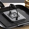 Lodge Pre-Seasoned Cast Iron Grill Press with Cool-Grip Spiral Handle 4.5 inch X 6.75 inch Black