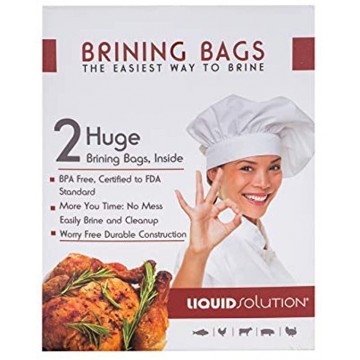 New and Improved Liquid Solution Turkey Brining Bags No BPA Heavier Duty Materials Thicker Seams Gusseted Bottom Double Track Zippers Extra Large Set of 2 21.5 x 25.5 in Each