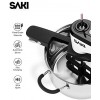 SAKI Automatic Pot Stirrer for Cooking with 2 speeds Adjustable Hands Free BPA free Cordless and Rechargeable 2021 Updated Battery