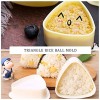 Triangle Onigiri Mold 2 PCS Beige Triangle Sushi Mold,Rice Ball Mold Maker Mold for Home DIY Japanese Boxed Meal or Children Bento