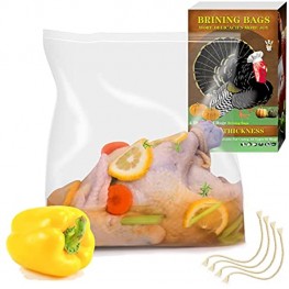 Turkey Brining Bags 4pcs 25.5"X21.5"Extra Thick Turkey Bags For Marinated Chicken,Also Suitable For Marinating All Kinds Of Meats Gallon Ziploc Bags Can Load-Bearing To 45 Lb,Kitchen Twine Included