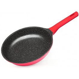 Chef's Star Nonstick Frying Pan Die Cast Aluminum Cookware with silicon Handle Skillet 11 Inch Red