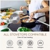 CSK 11''+12'' Nonstick Frying Pan Sets With Glass Lids Cookware Sets With Stone-Derived Ultra Nonstick Coating 100% PFOA & APEO Free Induction Available Frying Skillets Wok Pans 4 Piece Black