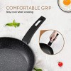 CSK 11''+12'' Nonstick Frying Pan Sets With Glass Lids Cookware Sets With Stone-Derived Ultra Nonstick Coating 100% PFOA & APEO Free Induction Available Frying Skillets Wok Pans 4 Piece Black