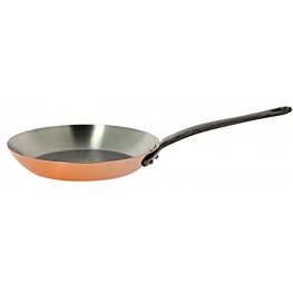 de Buyer Inocuivre Fry Pan with Cast Iron Handle Copper Cookware with Stainless Steel Lining Oven Safe 8