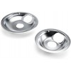 Farberware Classic Universal Stovetop Drip Pans 6-Inch and 8-Inch Chrome Set of 2