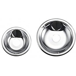 Farberware Classic Universal Stovetop Drip Pans 6-Inch and 8-Inch Chrome Set of 2