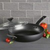 Farberware Power Base Hard Anodized Nonstick Fry Saute All Purpose Pan with Helper Handle and Lid 12.25 Inch Matte Black