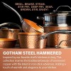 GOTHAM STEEL 14” Nonstick Fry Pan with Lid – Hammered Copper Collection Premium Aluminum Cookware with Stainless Steel Handles Dishwasher & Oven Safe