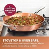 GOTHAM STEEL 14” Nonstick Fry Pan with Lid – Hammered Copper Collection Premium Aluminum Cookware with Stainless Steel Handles Dishwasher & Oven Safe