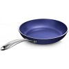 GRANITESTONE 10 Blue Nonstick Frying Pan with Ultra Durable Mineral and Diamond Triple Coated 100% PFOA Free Skillet with Stay Cool Stainless Steel Handle Oven & Dishwasher Safe