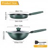 Set of 2 Non-Stick Pots & Pans,11'' Frying Pan with 12.5'' Chinese Wok Induction Compatible Aluminum Woks & Stir-Fry Pans with Flat Bottom FOA Free Dishwasher-Safe Cookwares with Lid