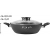 Stoneline Ceramic Serving Pan 24 cm Ceramic Coating with Aroma Glass Lid Suitable for Induction Cookers