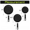 Utopia Kitchen Nonstick Frying Pan Set 3 Piece Induction Bottom 8 Inches 9.5 Inches and 11 Inches Grey-Black