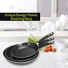 Utopia Kitchen Nonstick Frying Pan Set 3 Piece Induction Bottom 8 Inches 9.5 Inches and 11 Inches Grey-Black