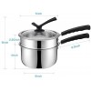 Double Boilers&Classic Stainless Steel Non-Stick Saucepan,Steam Melting Pot for Candle,Butter,Chocolate,Cheese,Caramel and Bonus with Tempered Glass Lid