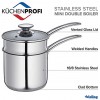 Küchenprofi K2370602814 Double Boiler Bain Marie Set with Glass Lid 5.5 Diameter Silver