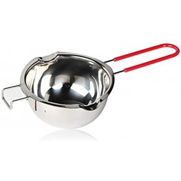 LI-GELISI 18 8 Stainless Steel Universal Melting Pot Double Boiler Insert Double Spouts Heat-resistant Handle Flat Bottom Melted Butter Chocolate Cheese Caramel Homemade Mask =500ML Silvery