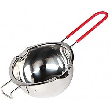 mazaashop Stainless Steel Double Boiler 400ML Chocolate Melting Pot with Heat Resistant Handle for Melting Chocolate Candy and Candle Making