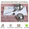 Milkary 2 Pieces Stainless Steel Double Boiler Pot with 2 Metal Spoon Chocolate Melting Pot for Melting Chocolate Butter Cheese Candle and Wax Making Kit Double Spouts 400ml 14oz