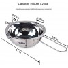 MOAKER Stainless Steel Double Boiler and Long Handle Mixing Spoon for Melting Chocolate Butter Candy and Candle Making 18 8 Steel 600 ML