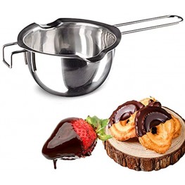 Stainless Steel Double Boiler Pot Chocolate Melting Pot for Melting Chocolate Butter Cheese Candle and Wax Making Kit Double Spouts with Capacity of 400ml