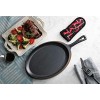 New Star Foodservice 1028614 Commerical Grade Cast Iron Fajita Set Sizzling Skillet Japanese Steak Plate