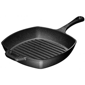10 Pre-seasoned Square Cast Iron Skillet Grill Pan for Grilling Bacon Steak and Meats Stove Fire and Oven Safe For Camping and Barbecue