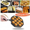 12 Grids Takoyaki Grill Pan Octopus Ball Aluminum Baking Plate with Non-Stick Coating for Home Kitchen Cooking Tool