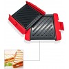 2Pcs Microwave Cookware Grill Pan Sandwich Grill Cheese Sandwich Toaster Microwave Crisper Cooking Fast and Dishwasher Safesize:S