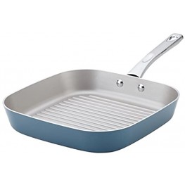 Ayesha Curry Home Collection Nonstick Square Grill Pan Griddle Pan 11.25 Inch Twilight Teal