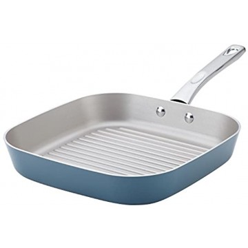 Ayesha Curry Home Collection Nonstick Square Grill Pan Griddle Pan 11.25 Inch Twilight Teal