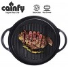 Cainfy Nonstick Grill Pan with Lid The Whatever Pan Cast Aluminum Stovetop Oven Griddle Grill Pan 11.5 Inch