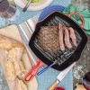 Cast Iron Grill Pan Square Skillet Grill Pre-Seasoned Grill Pan Chef Quality Tools for Grilling Bacon Steak and Meats