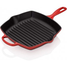 Cast Iron Grill Pan Square Skillet Grill Pre-Seasoned Grill Pan Chef Quality Tools for Grilling Bacon Steak and Meats