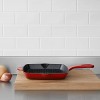 Commercial Enameled Cast Iron Square Grill Pan 10.25-Inch Red
