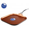 COOKSMARK Copper Pan 11-Inch Nonstick Copper Griddle Pan with Stainless Steel Handle Dishwasher Safe Oven Safe PTFE PFOA Free