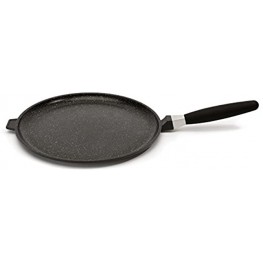EuroCAST by BergHOFF 12 Pancake Griddle Pan | Ceramic and Titanium Cooking Surface | Durable Lightweight Cast Construction | Detachable Handle for Oven Use | Designed in Europe. Made for America