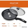 Frying Pan with Lid 10 inch Nonstick Skillet Nonstick Frying Pan Anodized Skillet for Steak Pancake Fajita Ceramic Gas & Induction Stove Available Easy Cleaning Deep Grill Black