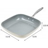 Goodful Ceramic Nonstick 11 Inch Grill Dishwasher Safe Pots and Pans Comfort Grip Stainless Steel Handle Made Without PFOA Griddle 11 Cream