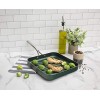 Granitestone Green Nonstick Grilling Pan Diamond Infused Metal Utensil Sear Ridges for Grease Draining Stainless Steel Stay Cool Handle Oven & Dishwasher Safe 100% PFOA Free 10.5