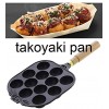 Hinomaru Collection Cast Iron Takoyaki Pan Savory Octopus Balls Griddle Maker Mold Pan 12pc Single Handle