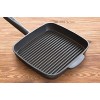 MasterPan Ultra Nonstick Deep Grill Frying Pan with Detachable Handle 11 Black,